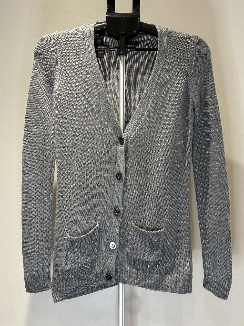 Martin + Osa Metallic Gray Button Cardigan size XS